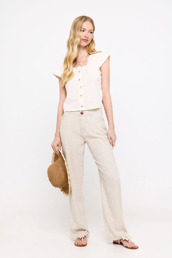 Cortefiel Blusa jacquard Blanco