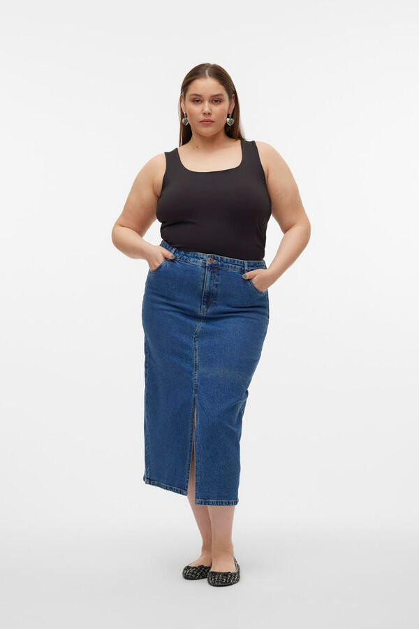 Vero Moda Curve Top tirante larga talha grande Preto