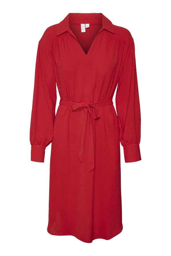 Vero Moda Vestido curto camiseiro manga comprida  Vermelho