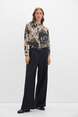 Cortefiel Blusa estampada tejido textura Estampado blanco