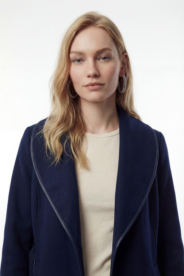 Vero Moda Sobretudo curto de pano Azul