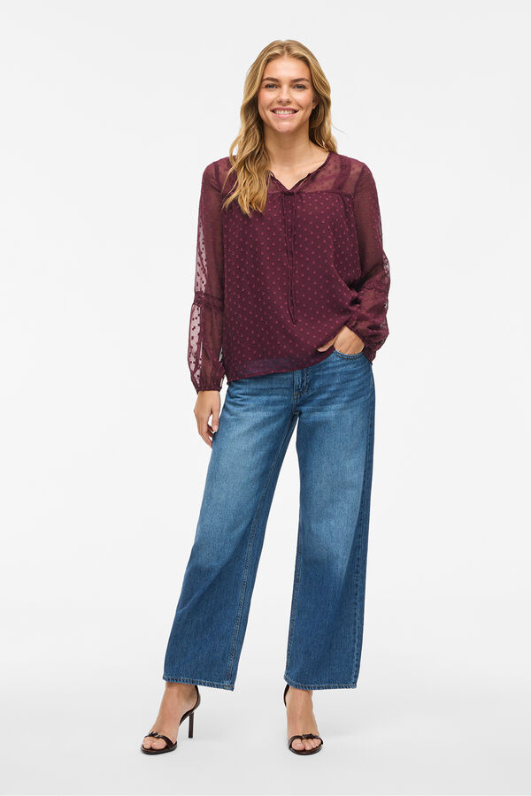 Vila Blusa manga larga plumeti Granate