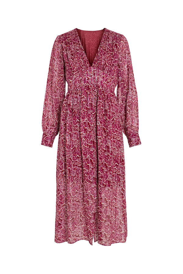 Vila Vestido midi estampado con l&uacute;rex Rosa