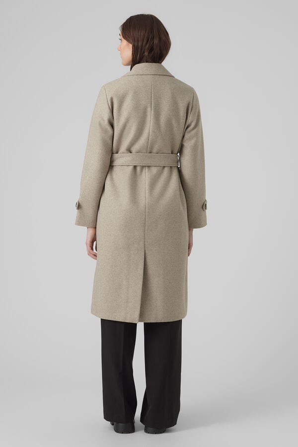 Vero Moda Abrigo de pa&ntilde;o manga larga Beige