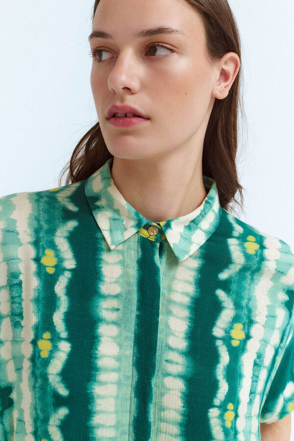 Vila Vestido camisa midi de viscose   Verde