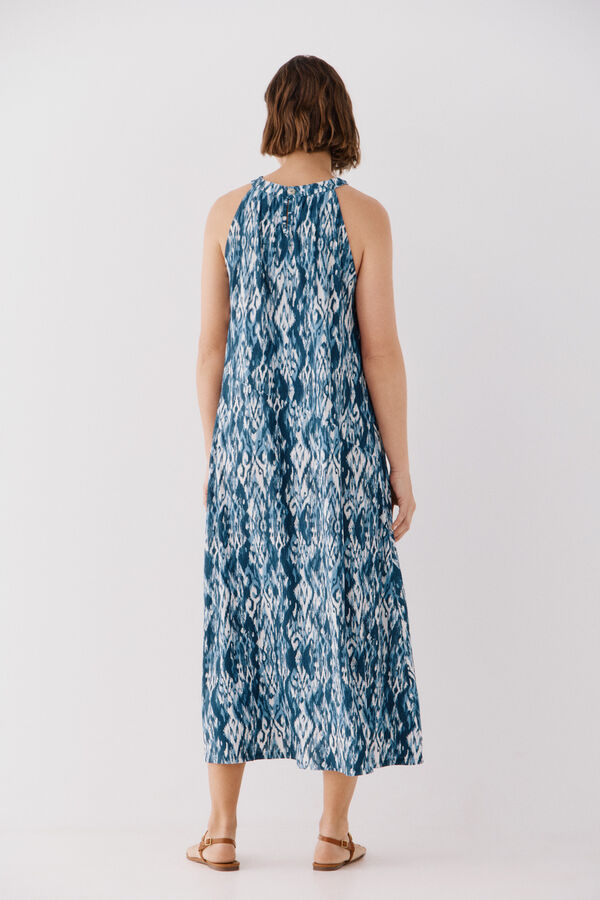 Cortefiel Vestido halter estampado Multicolor