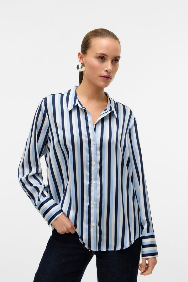 Vero Moda Camisa riscas manga comprida Azul