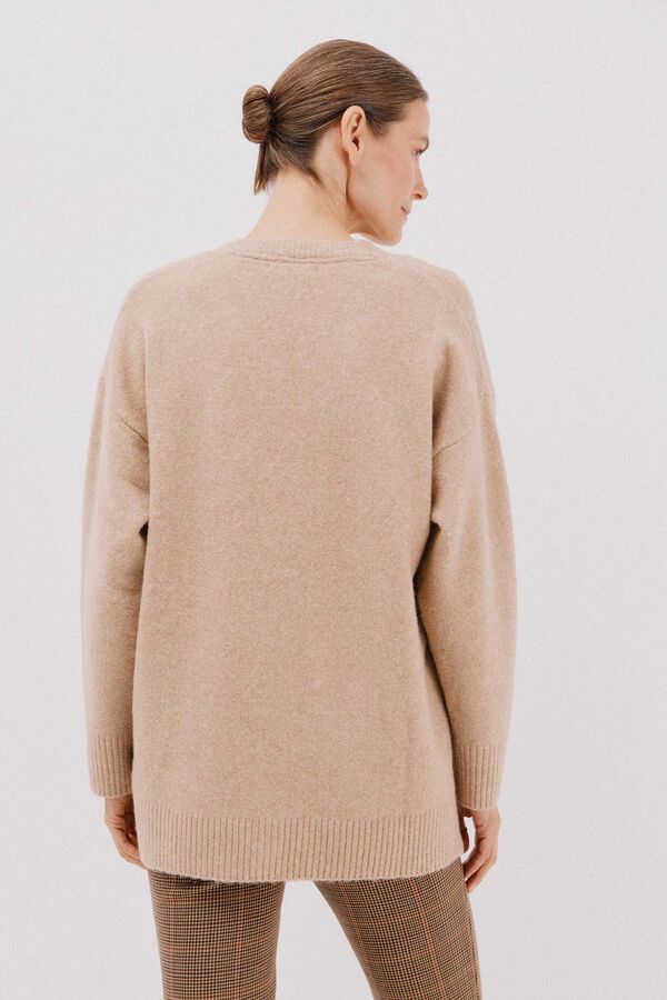 Cortefiel Cardigan longo com bolsos Tostado