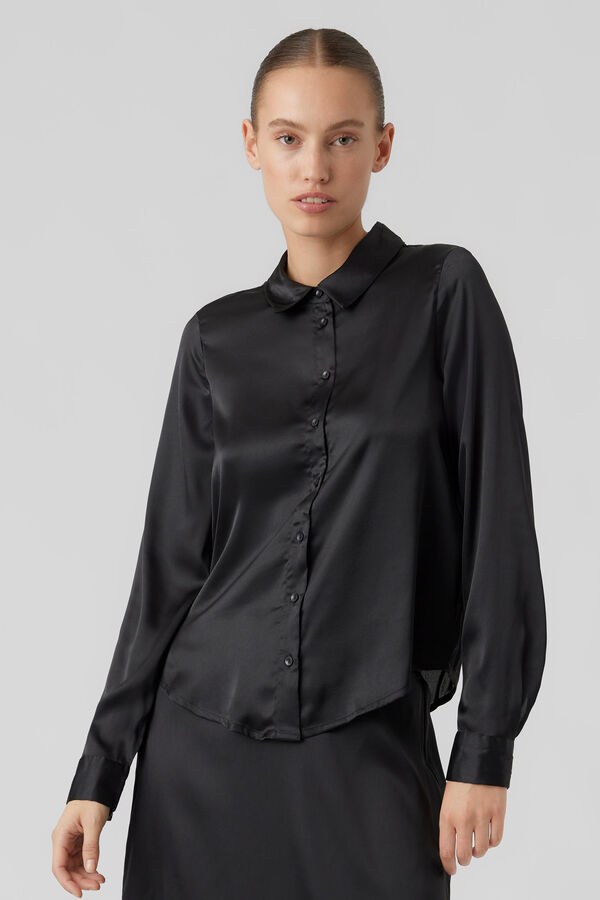 Vero Moda Camisa básica de mujer manga larga Preto