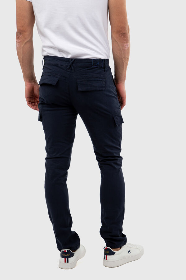 Williot Cal&ccedil;as cargo de linho Azul