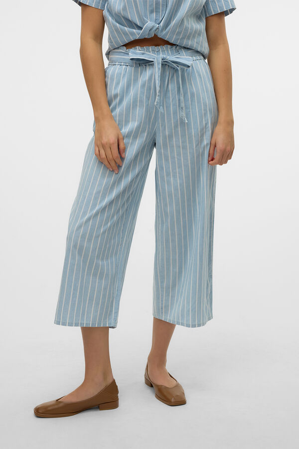 Vero Moda Pantalón ancho de rayas Azul