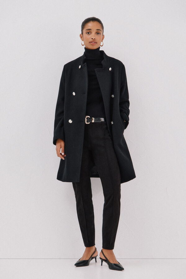 Cortefiel Legging de mujer de efecto ante Negro