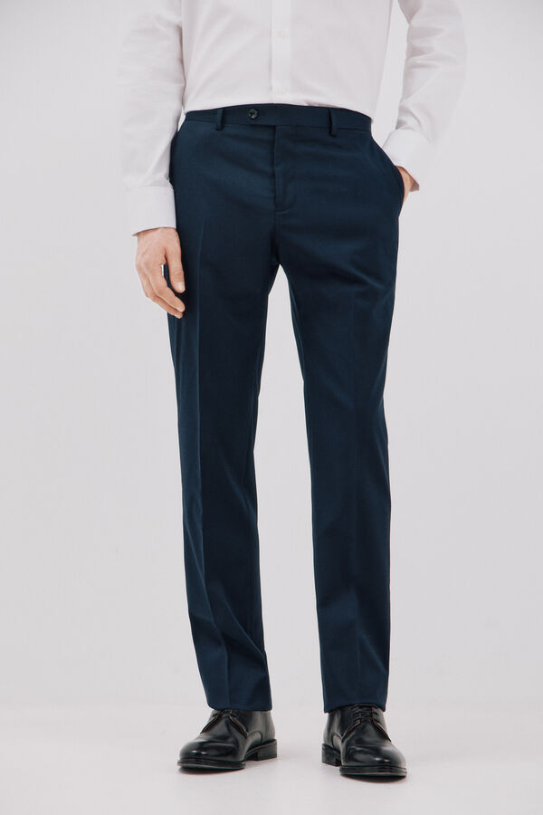 Cortefiel Pantal&oacute;n liso coolmax&reg; Azul marino