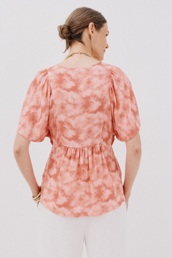 Cortefiel Blusa escote pico Multicolor