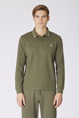 Us Polo Polo manga larga Logo Kaki