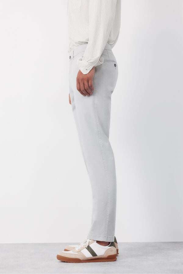 Cortefiel Pantal&oacute;n chino slim fit ligero Gris
