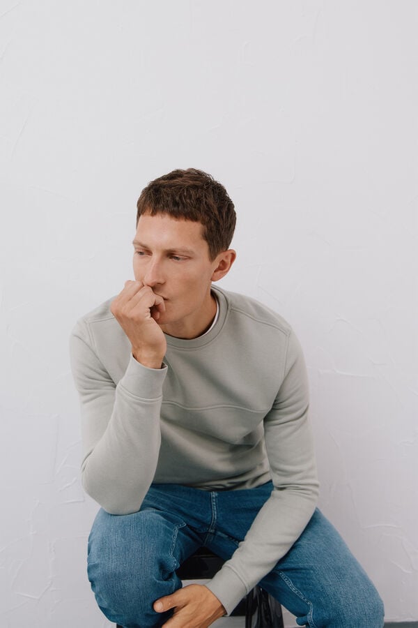 Cortefiel Sweatshirt gola caixa Verde