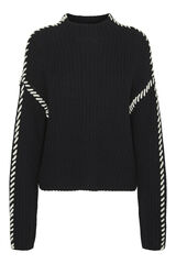 Vero Moda Jersey de punto de mujer con cuello Perkins Negro