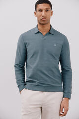 Cortefiel Sudadera cuello polo Azul