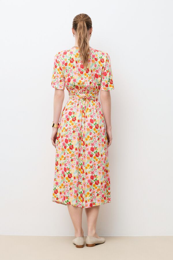 Caroll Vestido midi estampado Blanco