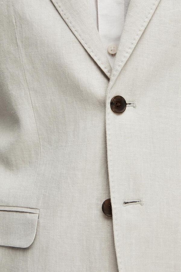 Selected Blazer Regular Fit 100% linho Castanho