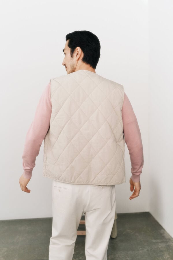 OOTO Chaleco acolchado algod&oacute;n Beige