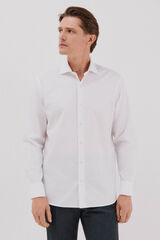Cortefiel Camisa g&eacute;meos lisa f&aacute;cil de engomar Branco