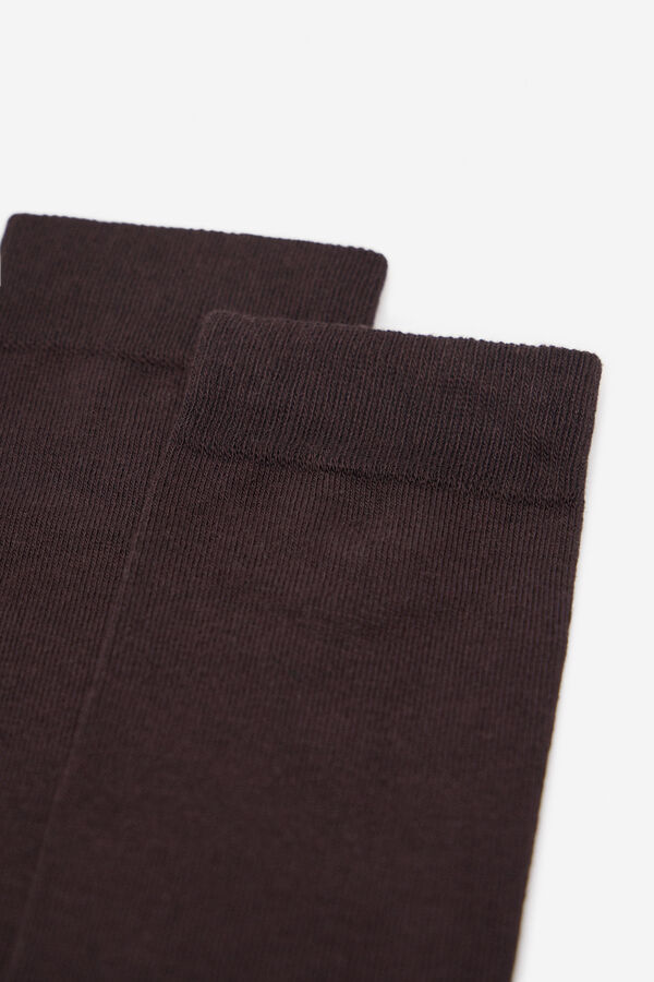 Cortefiel Meias lisas Castanho