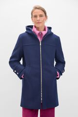Cortefiel Abrigo trenca con capucha Azul marino