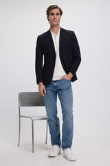 Jack & Jones Blazer slim fit piqu&eacute; Azul marino