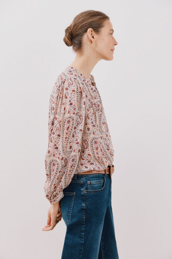 Cortefiel Blusa estampada Estampado blanco