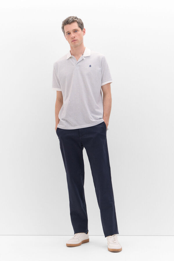 Cortefiel Polo estrutura piquei de raias  Branco