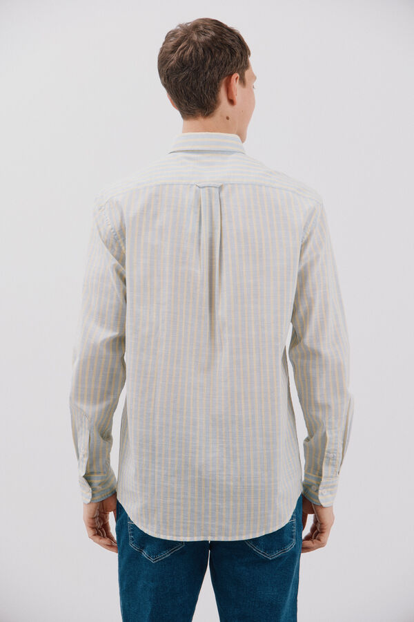 Cortefiel Camisa riscas em chamas Amarelo