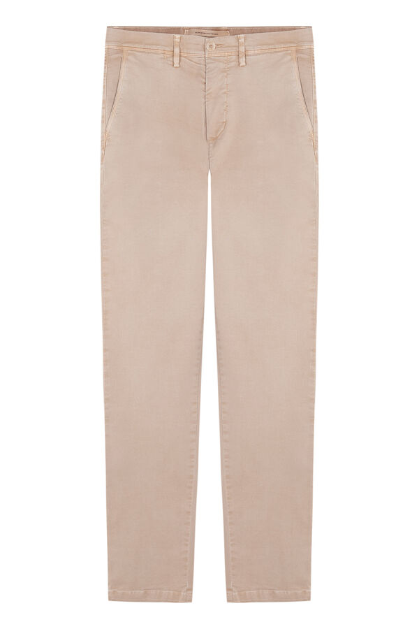 OOTO Cal&ccedil;as chino slim cintura el&aacute;stica Tostado