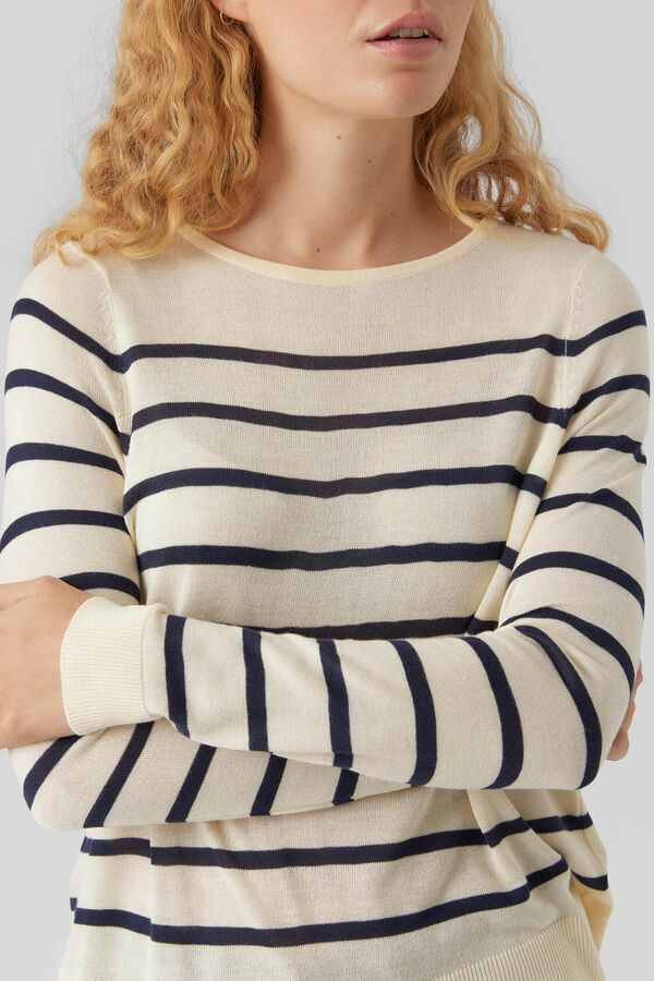 Vero Moda Camisola fina de gola redonda Cinzento