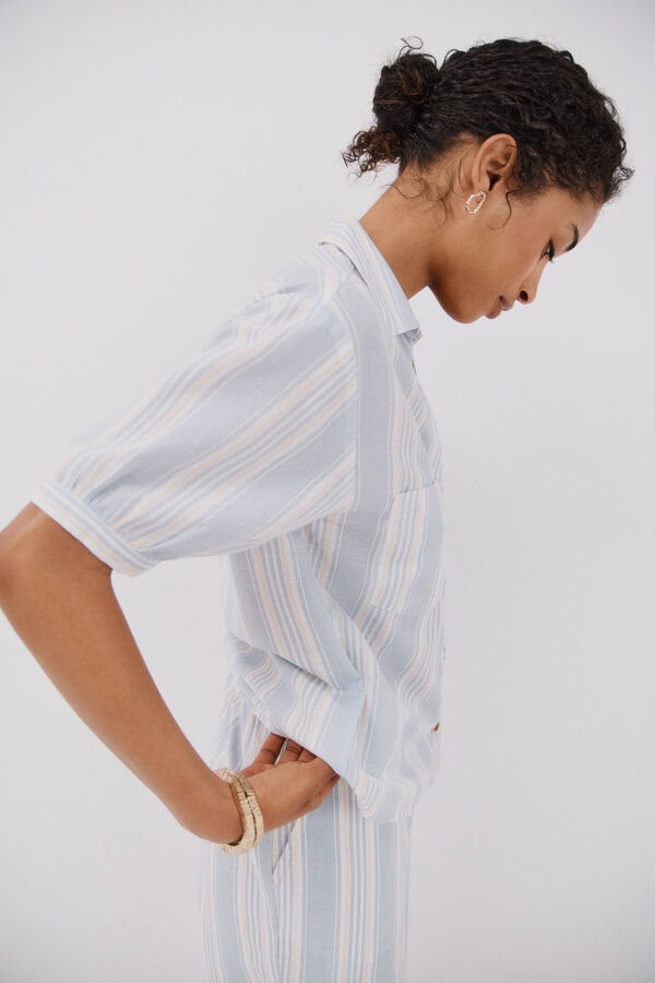 Cortefiel Camisa manga curta Azul