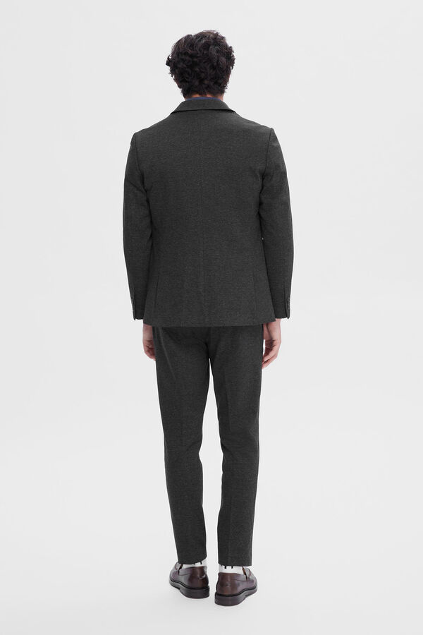 Selected Americana de hombre slim fit tejido estilo jersey Gris