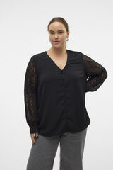 Vero Moda Curve Camisa fluida com renda plus size Preto