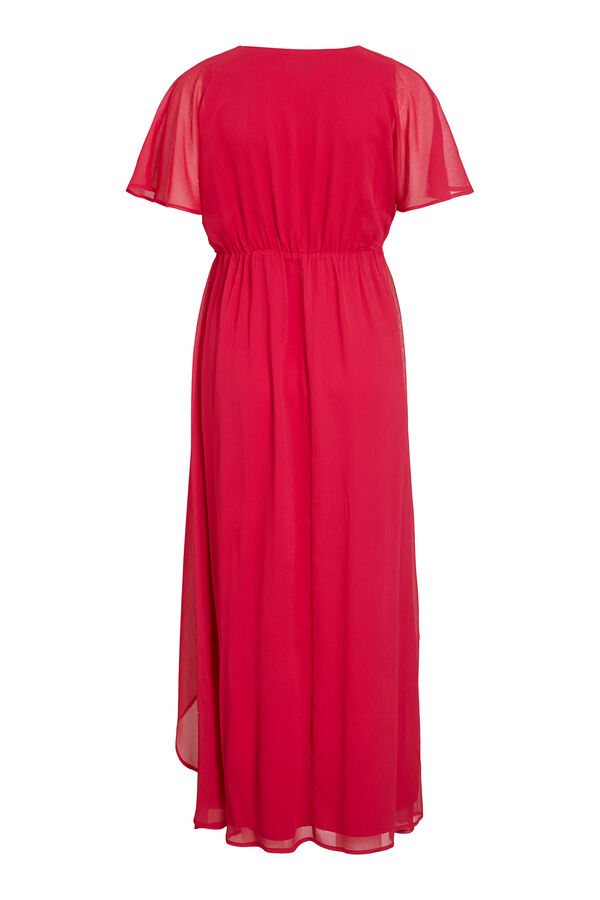 Vila Chiffon midi dress Vermelho