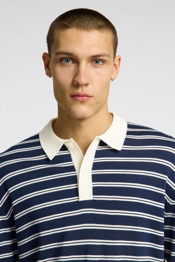 Selected Polo rugby 100% lana merino Azul