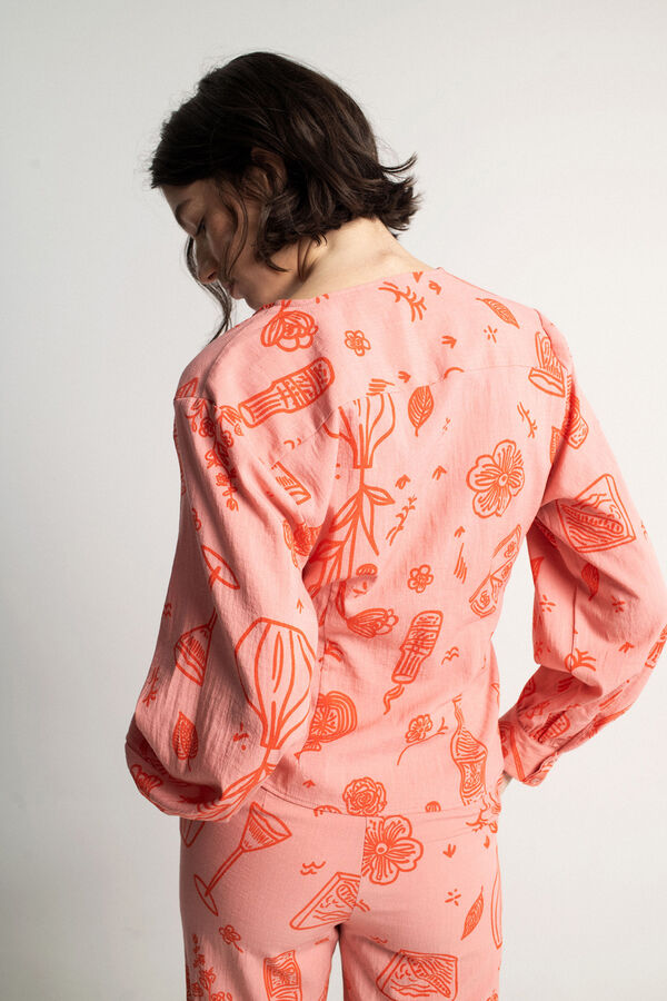 Object Blusa envolvente estampada Subiu
