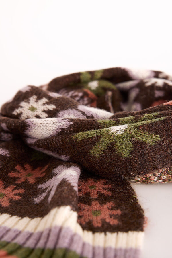 Slowlove Cachecol de cora&ccedil;&atilde;o Castanho