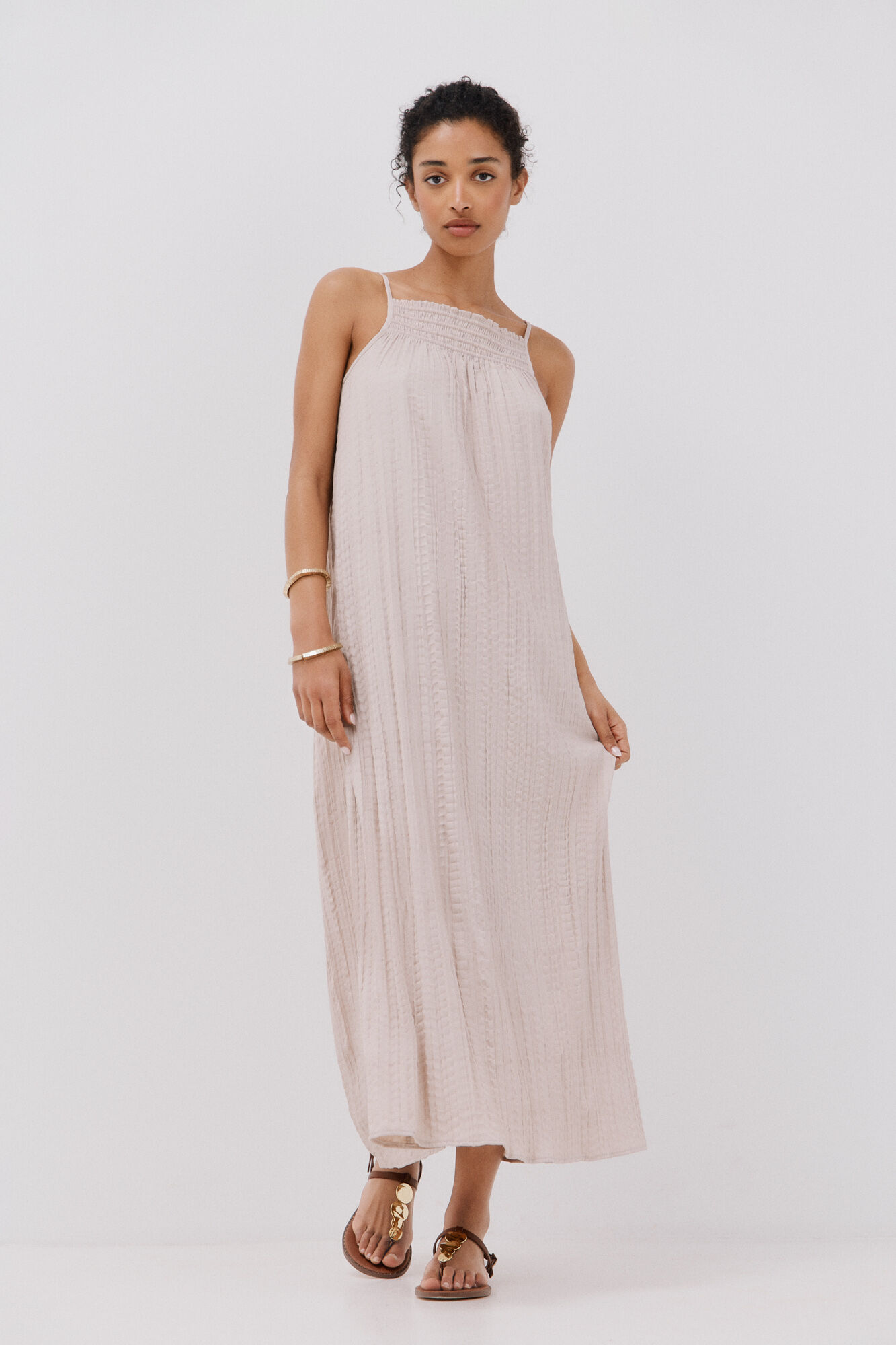 Cortefiel Vestido halter satinado