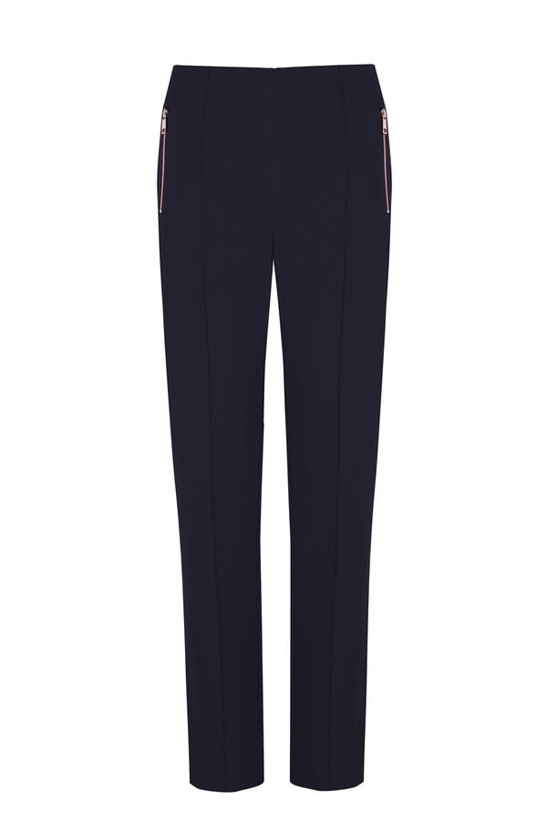 Cortefiel Pantal&oacute;n skinny cremalleras Azul marino