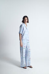 Object Calças fluidas com estampado Azul