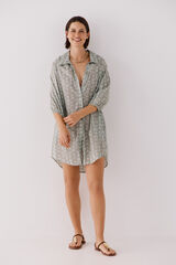 Cortefiel Caft&aacute;n t&uacute;nica estampado Kaki