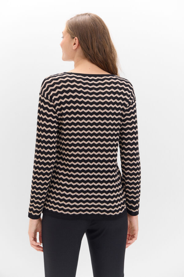 Cortefiel Jersey jacquard lurex Negro