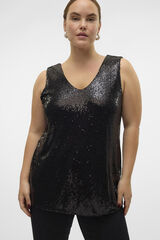 Vero Moda Curve Top plus size com lantejoulas Preto