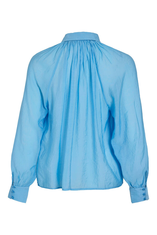 Vila Blusa manga comprida abalonada Azul