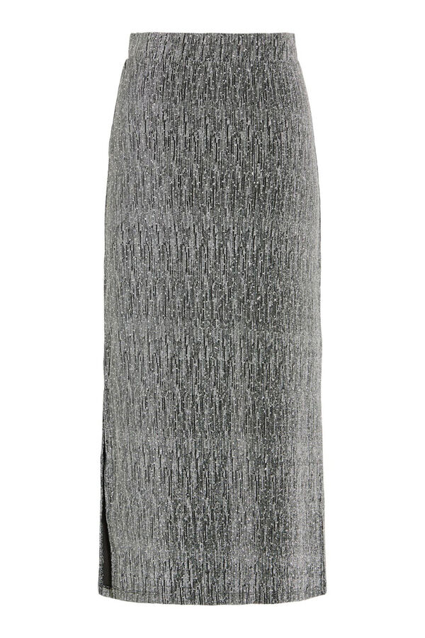 Vila Falda midi con glitter Gris